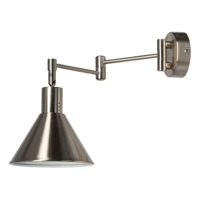 Nástenná flexibilná lampa na čítanie COPENHAGEN - 1xE14, 40W, strieborná