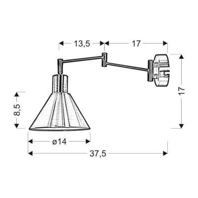 Nástenná flexibilná lampa na čítanie COPENHAGEN - 1xE14, 40W, strieborná