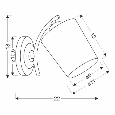 Moderné nástenné osvetlenie ESNYR - 1xE27, 40W, chrómované / čierne / biele