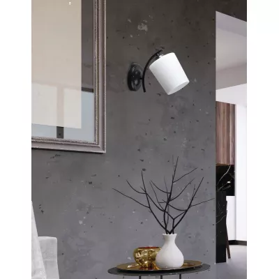 Moderné nástenné osvetlenie ESNYR - 1xE27, 40W, chrómované / čierne / biele