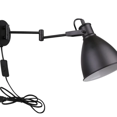 Nástenná lampa s ramenom ESPERA - 1xE27, 40W, čierna