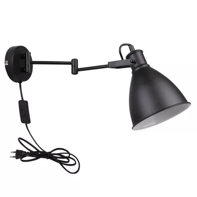 Nástenná lampa s ramenom ESPERA - 1xE27, 40W, čierna