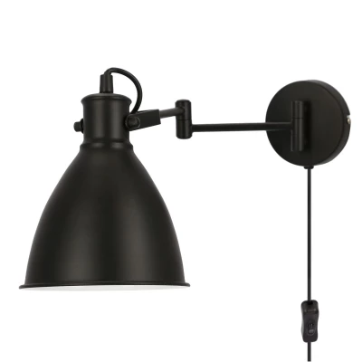 Nástenná lampa s ramenom ESPERA - 1xE27, 40W, čierna