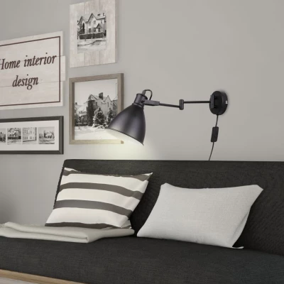 Nástenná lampa s ramenom ESPERA - 1xE27, 40W, čierna