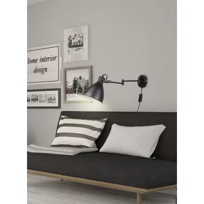 Nástenná lampa s ramenom ESPERA - 1xE27, 40W, čierna
