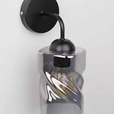 Moderné nástenné osvetlenie FELIS - 1xE27, 60W, čierne / dymové sklo