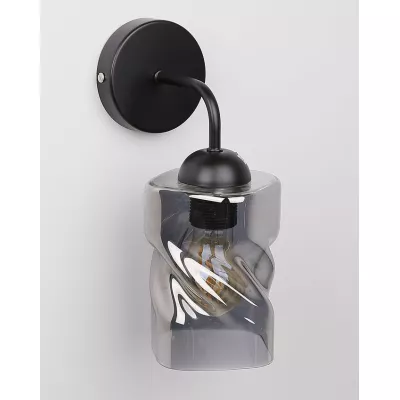 Moderné nástenné osvetlenie FELIS - 1xE27, 60W, čierne / dymové sklo
