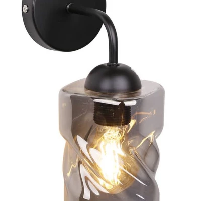 Moderné nástenné osvetlenie FELIS - 1xE27, 60W, čierne / dymové sklo