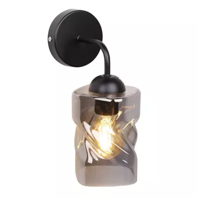 Moderné nástenné osvetlenie FELIS - 1xE27, 60W, čierne / dymové sklo