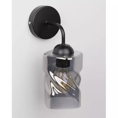 Moderné nástenné osvetlenie FELIS - 1xE27, 60W, čierne / dymové sklo