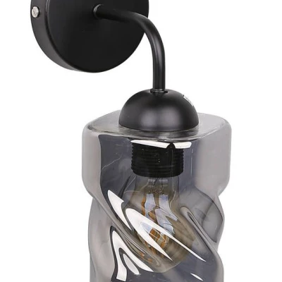 Moderné nástenné osvetlenie FELIS - 1xE27, 60W, čierne / dymové sklo