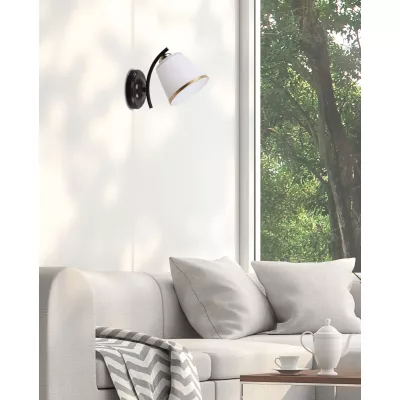 Nástenné moderné osvetlenie GRECO - 1xE27, 40W, čierne / zlaté / biele