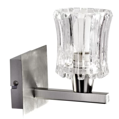 Nástenné moderné osvetlenie IBIZA - 1xE14, 40W, strieborné/číre