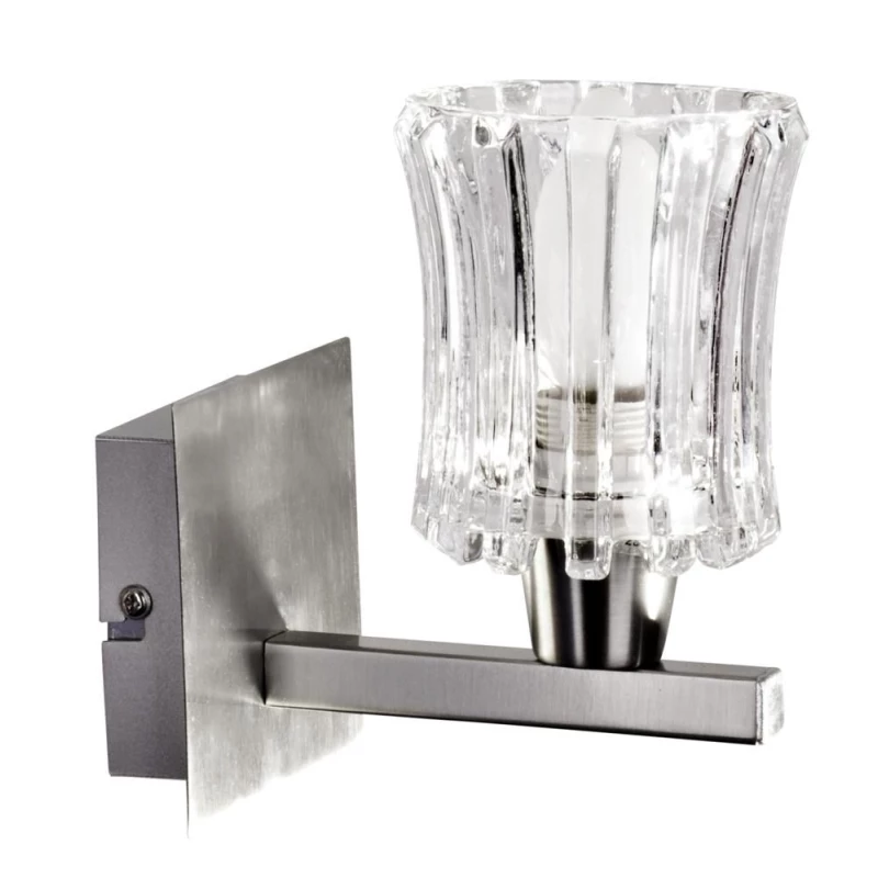 Nástenné moderné osvetlenie IBIZA - 1xE14, 40W, strieborné/číre