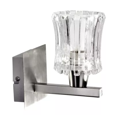 Nástenné moderné osvetlenie IBIZA - 1xE14, 40W, strieborné/číre