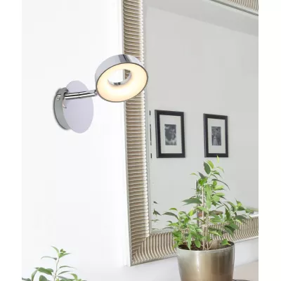 LED nástenná lampa na čítanie ISLA - 1x4W, 3000K (teplá biela), chrómovaná
