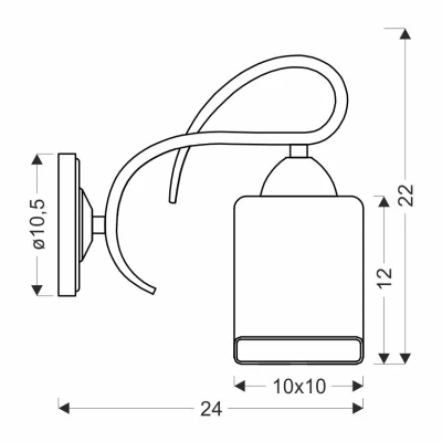 Nástenné moderné osvetlenie ITALO - 1xE27, 40W, chrómované / strieborné