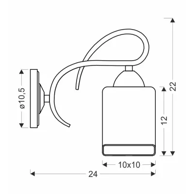 Nástenné moderné osvetlenie ITALO - 1xE27, 40W, chrómované / strieborné