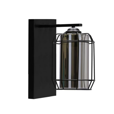 Nástenná lampa JONERA 1 - 1xE27, 40W, čierna / dymové sklo
