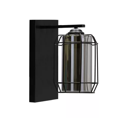 Nástenná lampa JONERA 1 - 1xE27, 40W, čierna / dymové sklo