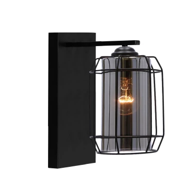 Nástenná lampa JONERA 1 - 1xE27, 40W, čierna / dymové sklo