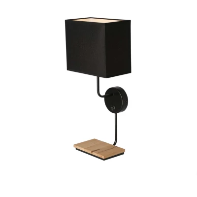 Nástenná lampa s poličkou KETO - 1xE14, 40W, čierna