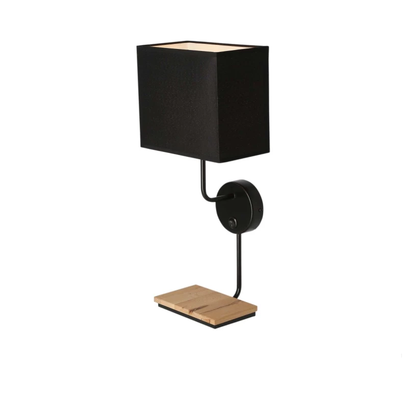 Nástenná lampa s poličkou KETO - 1xE14, 40W, čierna