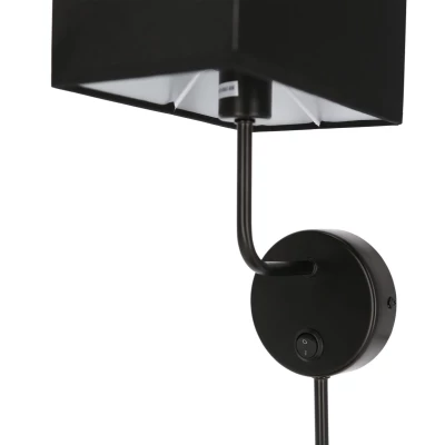 Nástenná lampa s poličkou KETO - 1xE14, 40W, čierna