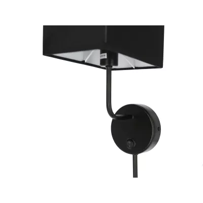 Nástenná lampa s poličkou KETO - 1xE14, 40W, čierna