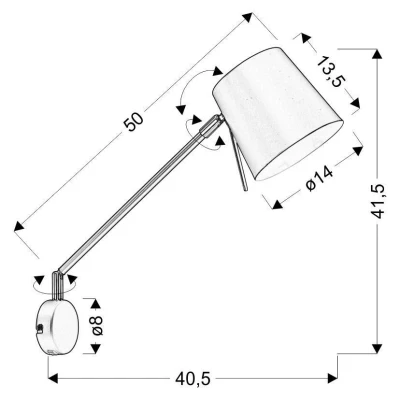 Flexibilná nástenná lampa KILLY - 1xE27, 40W, matná čierna