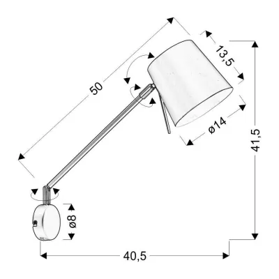 Flexibilná nástenná lampa KILLY - 1xE27, 40W, matná čierna