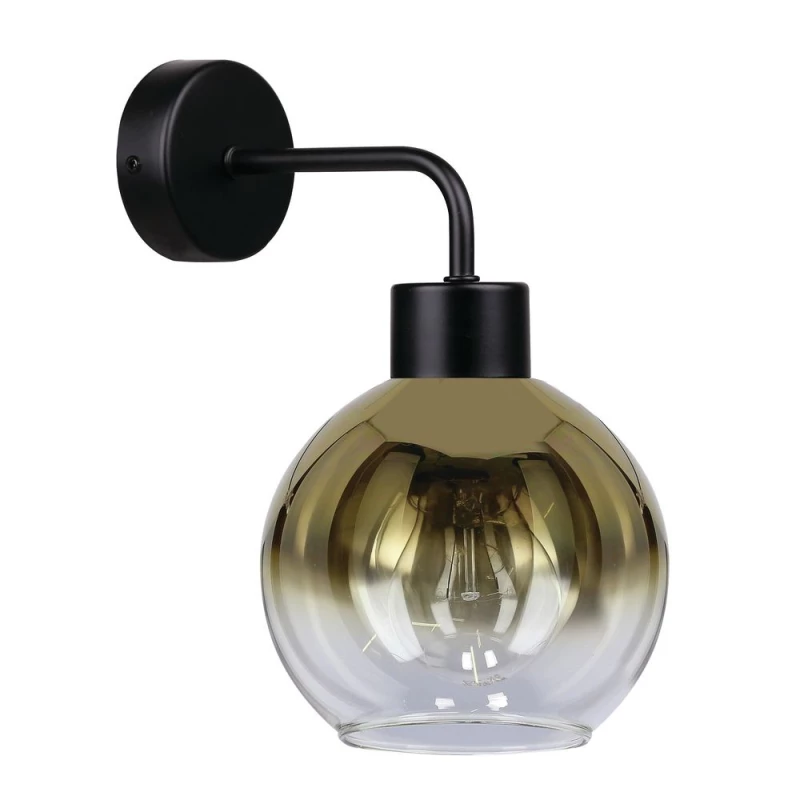 Moderné nástenné osvetlenie LADY - 1xE27, 40W, čierne / zlaté sklo