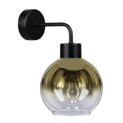 Moderné nástenné osvetlenie LADY - 1xE27, 40W, čierne / zlaté sklo