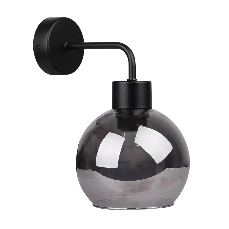 Moderné nástenné osvetlenie LADY - 1xE27, 40W, čierne / dymové sklo