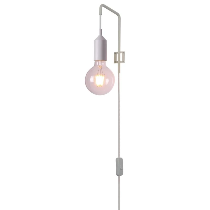 Nástenné osvetlenie s vypínačom LAREN - 1xE27, 40W, biele