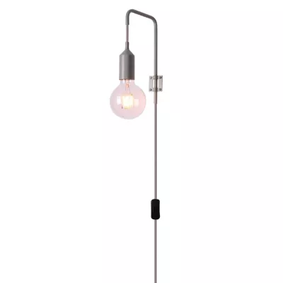 Nástenné osvetlenie s vypínačom LAREN - 1xE27, 40W, šedé
