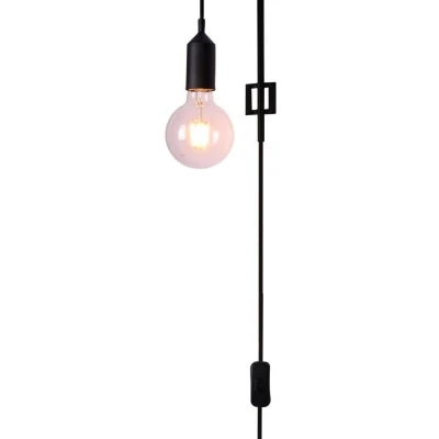 Nástenné osvetlenie s vypínačom LAREN - 1xE27, 40W, čierne