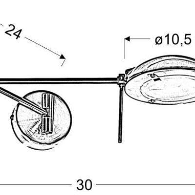 Nástenná flexibilná lampa na čítanie LARGO - 1xG9, 28W, strieborná