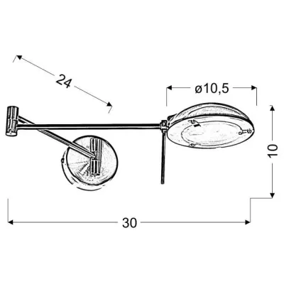 Nástenná flexibilná lampa na čítanie LARGO - 1xG9, 28W, strieborná