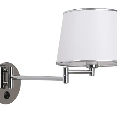 Čítacia lampa s ramenom LAWA - 1xE14, 40W, chrómovaná / biela