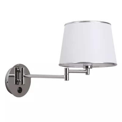 Čítacia lampa s ramenom LAWA - 1xE14, 40W, chrómovaná / biela