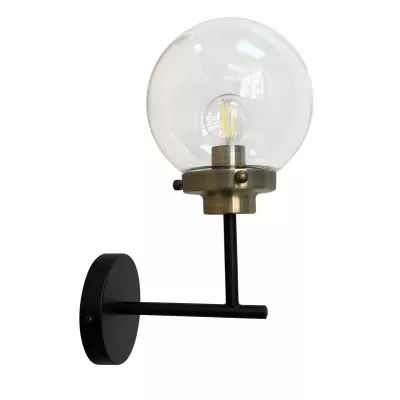 Industriálna nástenná lampa LENS - 1xE14, 40W, patina / čierna