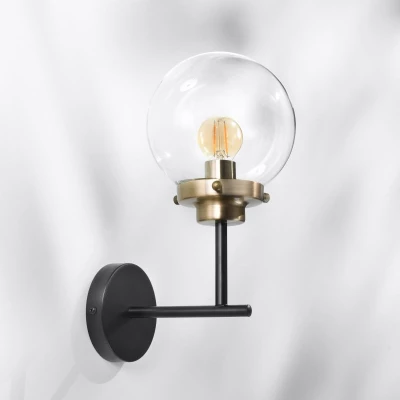 Industriálna nástenná lampa LENS - 1xE14, 40W, patina / čierna