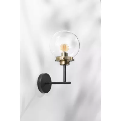 Industriálna nástenná lampa LENS - 1xE14, 40W, patina / čierna