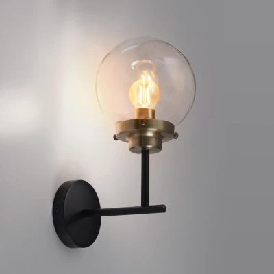 Industriálna nástenná lampa LENS - 1xE14, 40W, patina / čierna
