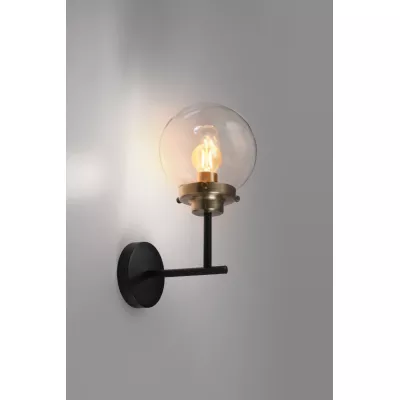 Industriálna nástenná lampa LENS - 1xE14, 40W, patina / čierna
