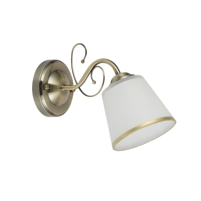 Nástenné rustikálne osvetlenie LOSANNA - 1xE14, 40W, patina / biele