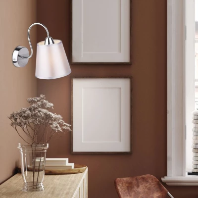 Moderná nástenná lampa LUK - 1xE14, 40W, chrómovaná / šedostrieborná