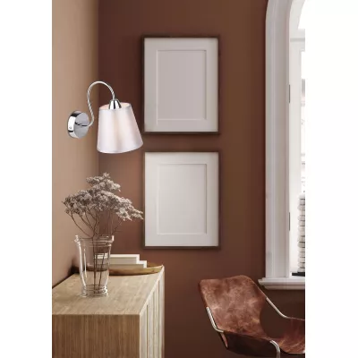 Moderná nástenná lampa LUK - 1xE14, 40W, chrómovaná / šedostrieborná