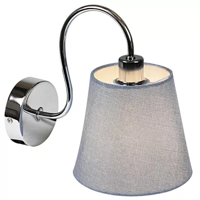 Moderná nástenná lampa LUK - 1xE14, 40W, chrómovaná / šedostrieborná